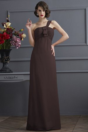 Robe demoiselle d'honneur plissage longue avec fronce manche nulle en chiffon