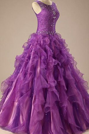 Robe de quinceanera plissage longueru au niveau de sol avec perle avec sans manches en satin