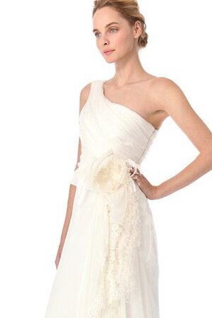 Robe de mariée longue collant en plage avec perle d'épaule asymétrique