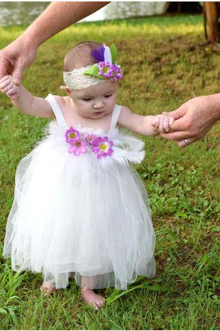 Robe cortège fille plissé avec ruban manche nulle de mode de bal encolure en carré