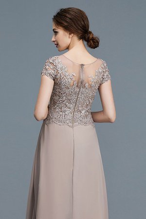 Robe mère de mariée naturel avec chiffon longueur au ras du sol appliques ligne a