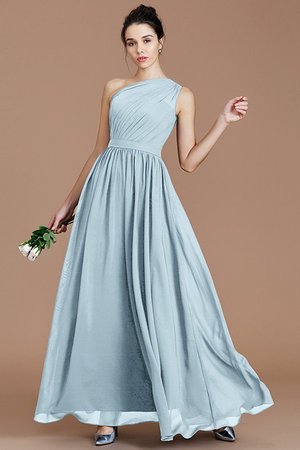 Robe demoiselle d'honneur naturel ligne a jusqu'au sol avec chiffon ruché