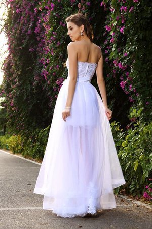 Robe de mariée longue de sirène decoration en fleur avec sans manches avec zip