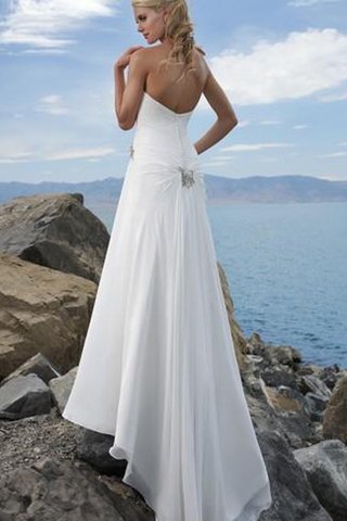 Robe de mariée à la mode de traîne courte ruché de col entaillé de sirène