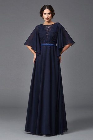 Robe mère de mariée longue avec zip manche nulle a-ligne en chiffon