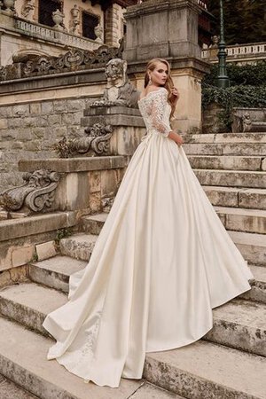 Robe de mariée delicat ceinture en étoffe en dentelle de mode de bal avec ruban