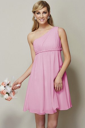 Robe demoiselle d'honneur ceinture avec ruban a-ligne avec chiffon manche nulle