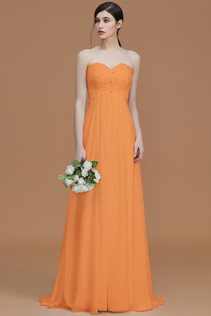 Robe demoiselle d'honneur naturel de princesse avec zip de col en cœur avec chiffon