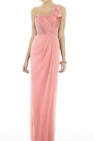 Robe demoiselle d'honneur ruché d'épaule asymétrique en chiffon en forme au drapée