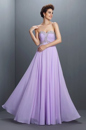 Robe de bal naturel manche nulle de princesse longueur au niveau de sol avec chiffon