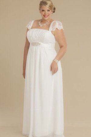 Robe de mariée distinguee plissage a-ligne de col carré a plage