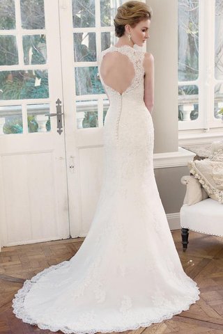 Robe de mariée longue collant en dentelle manche nulle de col en v