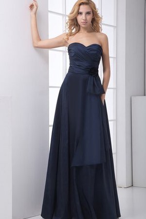 Robe de soirée longue en taffetas col en forme de cœur a-ligne manche nulle