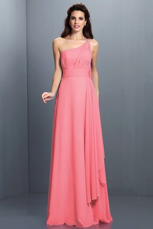 Robe demoiselle d'honneur plissage longue avec fronce avec zip a-ligne