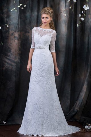 Robe de mariée longue sexy plissage a-ligne avec ruban