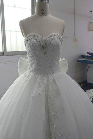 Robe de mariée avec chiffon en organza avec décoration dentelle de mode de bal cordon