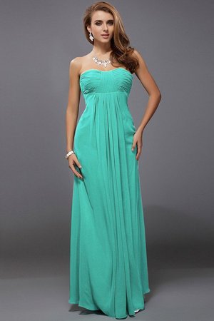 Robe demoiselle d'honneur en chiffon manche nulle de bustier jusqu'au sol en forme