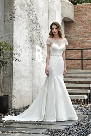 Robe de mariée avec perle en satin mode sexy longue