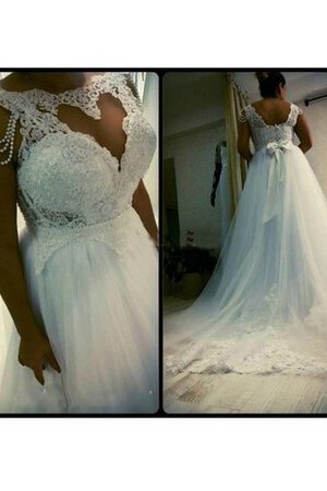 Robe de mariée romantique vintage femme branché avec perle avec manche courte