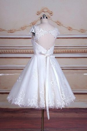 Robe de mariée bref textile en tulle jusqu'au mollet avec ruban trou de serrure