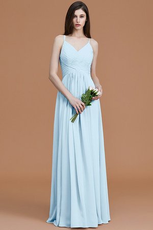Robe demoiselle d'honneur de princesse ligne a ruché manche nulle avec chiffon