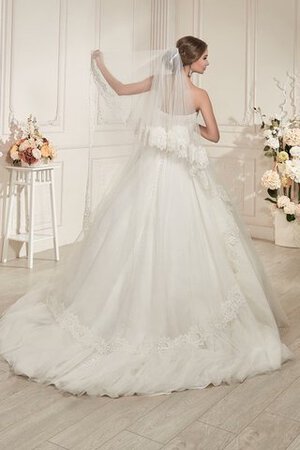 Robe de mariée longue avec perle manche nulle ruché col en forme de cœur