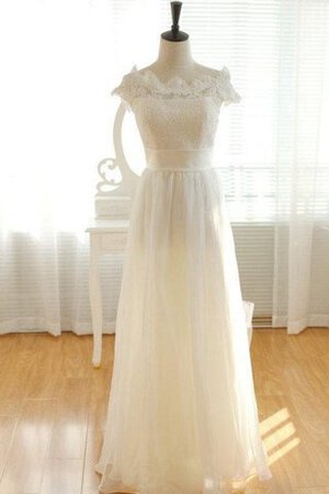 Robe de mariée facile ligne a en salle avec manche courte en dentelle