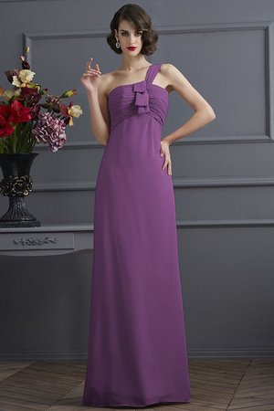 Robe demoiselle d'honneur plissage longue avec fronce manche nulle en chiffon