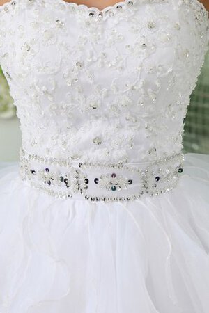 Robe de mariée courte haut bas avec ruban de col en cœur ligne a