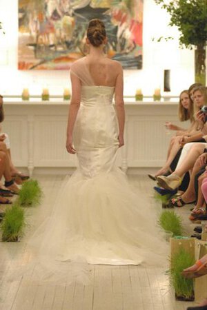 Robe de mariée appliques ceinture de sirène longueru au niveau de sol manche nulle