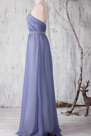 Robe demoiselle d'honneur simple avec perle longueru au niveau de sol a-ligne entrecroisé