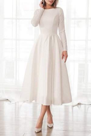 Robe de mariée belle salle interne de col bateau naturel courte