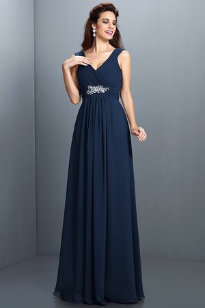 Robe demoiselle d'honneur plissage naturel en chiffon avec fronce avec sans manches