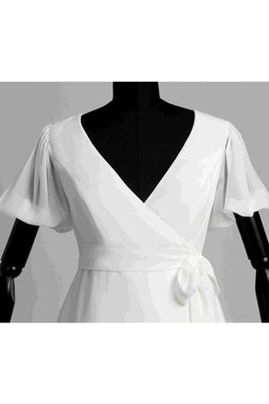 Robe de mariée charmeuse bombé ceinture v encolure avec ruban