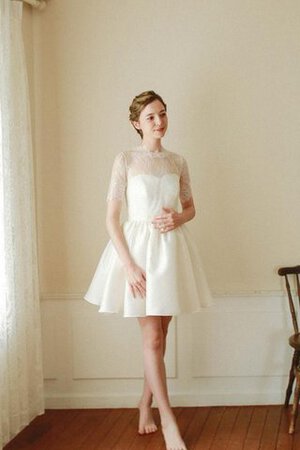 Robe de mariée bref naturel avec manche courte avec sans manches elevé