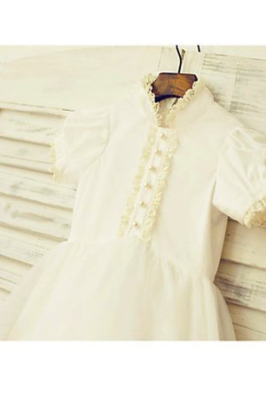 Robe cortège fille naturel de princesse avec manche courte fermeutre eclair ligne a