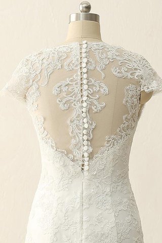 Robe de mariée de traîne courte en satin en dentelle avec perle jusqu'au sol