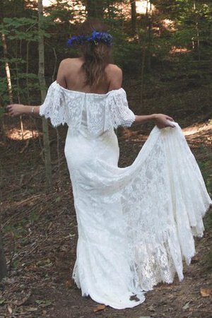 Robe de mariée impressioé romantique festonné en 1/2 manche de traîne moyenne