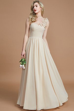 Robe demoiselle d'honneur naturel ligne a en chiffon de princesse avec sans manches