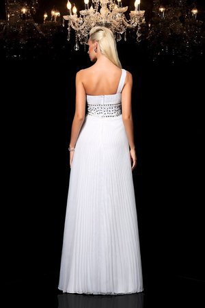 Robe de bal longue de princesse d'épaule asymétrique en organza avec perle