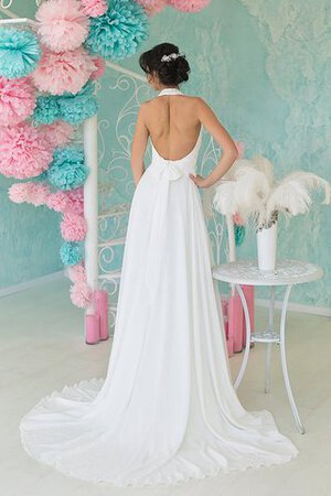 Robe de mariée nature avec sans manches avec perle ligne a en chiffon