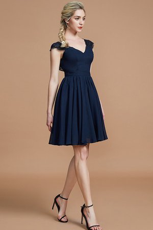 Robe demoiselle d'honneur naturel v encolure avec sans manches avec chiffon ligne a