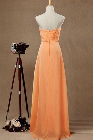 Robe demoiselle d'honneur romantique facile avec fronce a-ligne manche nulle