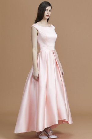 Robe demoiselle d'honneur en satin col en bateau asymétrique ligne a de princesse