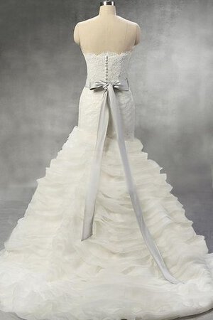 Robe de mariée col en forme de cœur en organza de sirène en chute avec sans manches