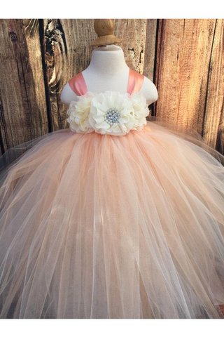 Robe cortège fille plissage textile en tulle avec perle manche nulle de lotus