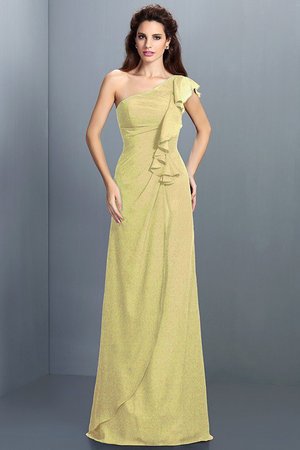 Robe demoiselle d'honneur jusqu'au sol maillot avec chiffon avec fronce manche nulle