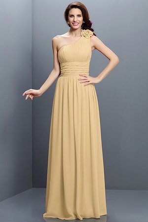 Robe demoiselle d'honneur longue avec chiffon manche nulle jusqu'au sol avec fronce