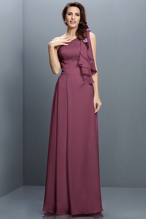 Robe demoiselle d'honneur longue avec sans manches avec chiffon ligne a de lotus