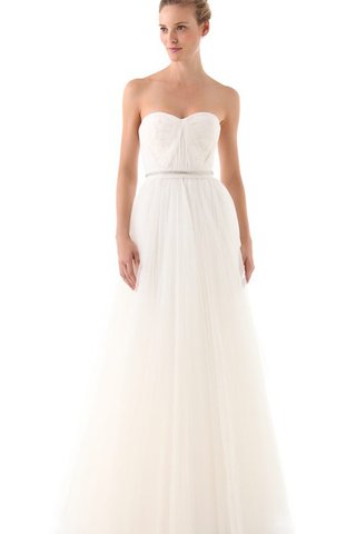 Robe de mariée facile ceinture sans dos avec perle col en forme de cœur